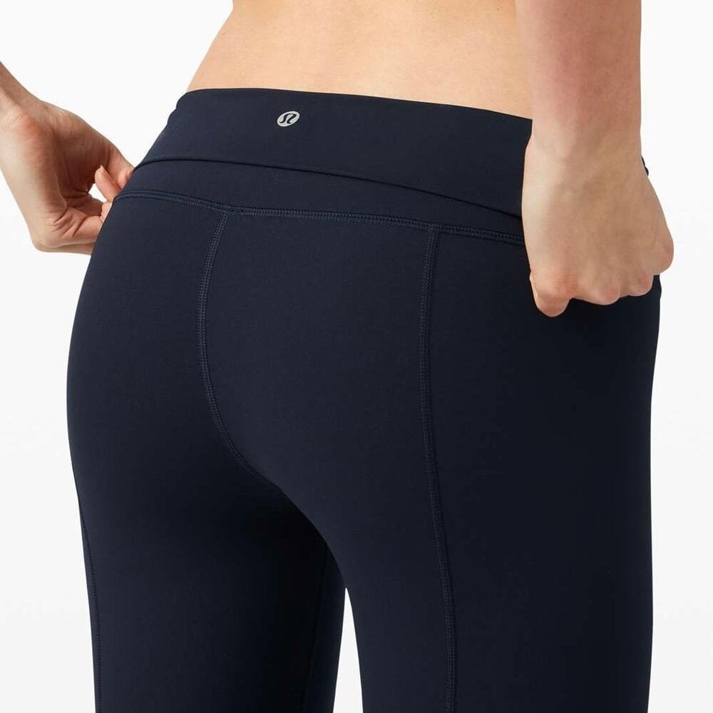 Lululemon Wunder Under Crop High-Rise Roll Down Scallop 23" True Navy est Size 8